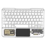 Tastiera Bluetooth wireless retroilluminata KB-333 per telefono cellulare, tablet, tastiera compatibile con laptop (bianca)