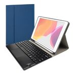 Tastiera Bluetooth di plastica magnetica staccabile RK109C con touchpad + copertura protettiva del tpu del modello di seta per iPad Air 2020, con slot e staffa della penna (blu)
