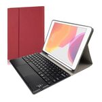 Tastiera Bluetooth di plastica magnetica staccabile RK109C con touchpad + copertura protettiva del tpu del modello di seta per iPad Air 2020, con slot e staffa della penna (rosso)