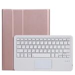 A11-A 2 in 1 tastiera Bluetooth rimovibile + custodia protettiva in pelle con touchpad e titolare per iPad Pro 11 2021/2020/2018, iPad Air 2020 (oro rosa)