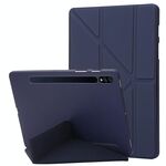 Per Samsung Galaxy Tab S8+ / S7+ Custodia in pelle silicone deformazione (blu scuro)