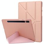 Per Samsung Galaxy Tab S8 + / S7 + custodia in pelle siliconica deformazione (oro rosa)