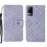 Per Vivo V21E 4G Ethnic Ethnic Excreated Leather Telefy Case (Purple)