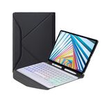 BM20S Backlight Diamond Texture Bluetooth Case in pelle tastiera Bluetooth con supporto posteriore a triangolo per Lenovo M10 più 10,3 pollici TB-X606 / TB-X606F (nero + bianco)