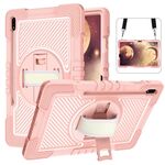 Per Samsung Galaxy Tab A7 Lite a 360 gradi Contrasto a contrasto silicone + Custodia per compresse (oro rosa)