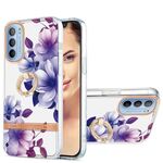 Per Motorola Moto G31 / G41 Ring IMD Flowers TPU Telefono (viola begonia)