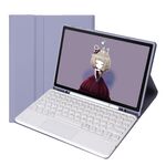 YT098B-A STAMPABILE CANTA CARMY COLORE SENT TESTURE TASTANTE TASTANTE TASSEGLIO BUETOOTH Custodia in pelle touch per il controllo per iPad AIR 4 10.9 2020 / AIR 5 10.9 2022 (viola)
