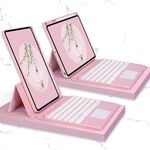 Custodia in pelle tastiera Bluetooth con touchpad e custodia inferiore rotabile per iPad 10.2 2021 e 2020 e 2019 / AIR 2019 / Pro 10,5 pollici (rosa chiaro)