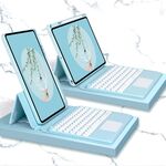 Custodia in pelle tastiera Bluetooth con touchpad e custodia inferiore rotabile per iPad 10.2 2021 e 2020 e 2019 / AIR 2019 / Pro 10,5 pollici (cielo blu)