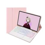 T11B-AS Custodia in pelle per tablet con tastiera Bluetooth retroilluminata e slot per penna con effetto pelle per iPad Air 11 2025/2024/Pro 11 2021&2020&2018 (rosa)