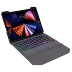 Custodia in pelle T01S Bluetooth integrata con retroilluminazione e touchpad e supporto per iPad Pro 11 2021/2020/2018 (nero)