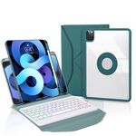 Z11BS Slot per penna Retroilluminazione Tastiera Bluetooth Custodia per tablet in pelle per iPad Pro 11 2021/2020/2018 (verde)
