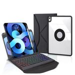 Z098BS Custodia per tablet in pelle con tastiera Bluetooth retroilluminata con slot per penna per iPad Air 10.9 2022/2020 (nero)