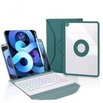 Z102BS Slot per penna Retroilluminazione Tastiera Bluetooth Custodia per tablet in pelle per iPad 10.2 2021/2020/2019 (verde)