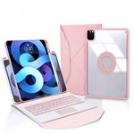 Z11B-A Porta Penna Touchpad Tastiera Bluetooth Custodia Tablet in Pelle per iPad Pro 11 2021/2020/2018 (Rosa)