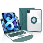 Z11B-A Porta Penna Touchpad Tastiera Bluetooth Custodia Tablet in Pelle per iPad Pro 11 2021/2020/2018 (Verde)