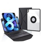 Z098B-A Porta Penna Touchpad Tastiera Bluetooth Custodia Tablet in Pelle per iPad Air 10.9 2022/2020 (Nero)