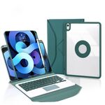 Z098B-A Custodia per tablet in pelle con tastiera Bluetooth per touchpad con slot per penna per iPad Air 10.9 2022/2020 (verde)