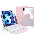 Z11B-AS Pen Slot Touchpad Retroilluminazione Tastiera Bluetooth Custodia Tablet in Pelle per iPad Pro 11 2021/2020/2018 (Rosa)