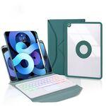 Z102B-AS Slot per penna Touchpad Retroilluminazione Tastiera Bluetooth Custodia per tablet in pelle per iPad 10.2 2021/2020/2019 (verde)