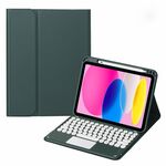 Per iPad 10th Gen 10.9 2022 SA-10C Custodia per tablet in pelle con tastiera touch Bluetooth con slot per penna (verde scuro)