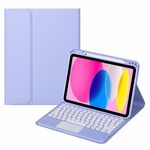 Per iPad 10th Gen 10.9 2022 SA-10C Custodia per tablet in pelle con tastiera touch Bluetooth con slot per penna (viola)