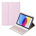 Per iPad 10th Gen 10.9 2022 SA-10DS Custodia per tablet in pelle con tastiera Bluetooth retroilluminata con slot per penna (rosa)