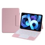 X3125-6 Custodia con tastiera Bluetooth magnetica sottile integrata per iPad Air 2022 / Air 2020 10.9 / Pro 11 2018/2020/2021/2022 (rosa)