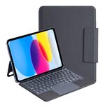 J3128D Custodia in pelle per tastiera Bluetooth retroilluminata per iPad 10a generazione 10.9 2022 (nera)