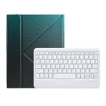 Per iPad 2025/2022 B10 Custodia in pelle con tastiera Bluetooth e supporto triangolare per tablet (verde scuro)
