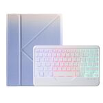Per iPad 2025/2022 B10S Custodia in pelle con tastiera Bluetooth con retroilluminazione a tre colori e supporto triangolare (viola)