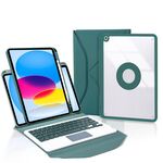 Z10B-A Per iPad 10th Gen 10.9 2022 Pen Slot Touchpad Tastiera Bluetooth Custodia in pelle per tablet (verde)