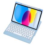 Custodia in pelle per tastiera Bluetooth trasparente in acrilico con rotazione a 360 gradi per iPad 2022 (blu)