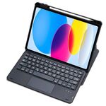 Custodia in pelle per tastiera Bluetooth trasparente in acrilico con rotazione a 360 gradi per iPad 2022 con controllo touch (nero)