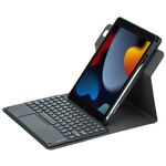 Per iPad 10.2 2021 / Air 2019 Pulsante rotondo Custodia in pelle con tastiera Bluetooth ruotabile a 360 gradi con touchpad (nero)