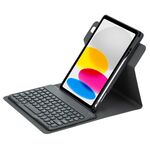 Custodia in pelle per tastiera Bluetooth girevole a 360 gradi per iPad 10th Gen 10.9 2022 (nero)