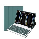 Custodia per tablet in pelle con tastiera touch Bluetooth per iPad Pro 11 2024 A13B con slot per penna (verde scuro)