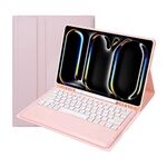 Per iPad Pro 13 2024 A13B Custodia tablet in pelle con tastiera touch Bluetooth ultrasottile staccabile con slot per penna (rosa)