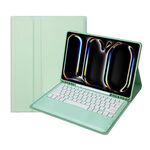 Per iPad Pro 13 2024 A13B Custodia tablet in pelle con tastiera touch Bluetooth ultrasottile staccabile con slot per penna (verde chiaro)