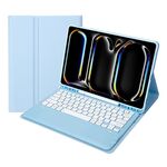 Per iPad Pro 13 2024 A13B Custodia tablet in pelle con tastiera touch Bluetooth ultrasottile staccabile con slot per penna (azzurro)