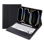 Per iPad Pro 13 2024 A13B Custodia per tablet in pelle con tastiera touch Bluetooth ultrasottile staccabile con slot per penna (Nero Bianco)