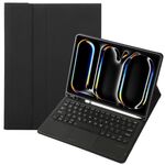 Custodia per tablet in pelle con tastiera quadrata Bluetooth Touch per iPad Pro 11 2024 A13B-A con slot per penna (nero)