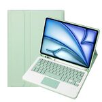 Per iPad Air 11 2024 / Air 5 10.9 A098B-A Custodia per tablet in pelle con tastiera touch Bluetooth ultrasottile staccabile con slot per penna (verde chiaro)