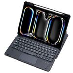 Per iPad Pro 11 2024 L13-A Custodia in pelle con tastiera Bluetooth trasparente in acrilico con rotazione a 360° e controllo touch (nero)