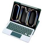 Per iPad Pro 11 2024 L13-A Custodia in pelle con tastiera Bluetooth trasparente in acrilico con rotazione a 360° e controllo touch (verde)