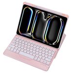 Per iPad Pro 11 2024 L13-B 360 Rotazione Acrilico Trasparente Bluetooth Tastiera Custodia in Pelle (Rosa)