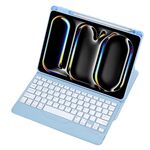 Per iPad Pro 11 2024 L13-B 360 Rotazione Acrilico Trasparente Bluetooth Tastiera Custodia in Pelle (Blu)