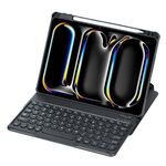 Per iPad Pro 11 2024 YL13 360 Rotazione Acrilico Trasparente Rotondo Tastiera Bluetooth Custodia in Pelle (Nero)