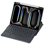 Per iPad Pro 11 2024 YL13-A 360 Rotazione Acrilico Trasparente Rotondo Tastiera Bluetooth Custodia in Pelle con Controllo Touch (Nero)