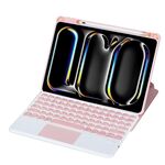 Per iPad Pro 11 2024 YL13-A 360 Rotazione Acrilico Trasparente Rotondo Tastiera Bluetooth Custodia in Pelle con Controllo Touch (Rosa)